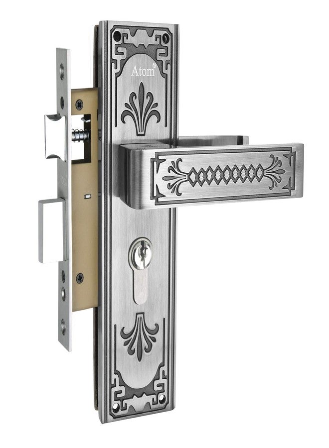 Atom Heavy Duty Mortise Door Lock with Both Sided Key for Bedroom, Living Room, Main Door, Black Silver Finish | 3 Keys | Lockset for House Hotel Office(O37CYBSK) - Image 2